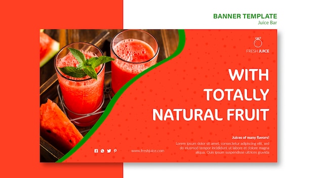 Gratis PSD natuurlijke juice bar banner sjabloonstijl