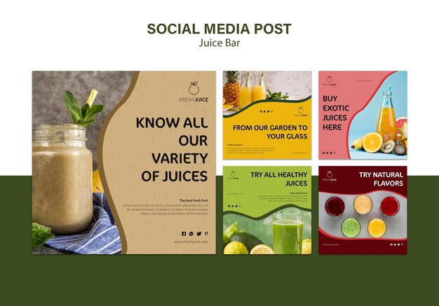 Natuurlijke juice bar social media post