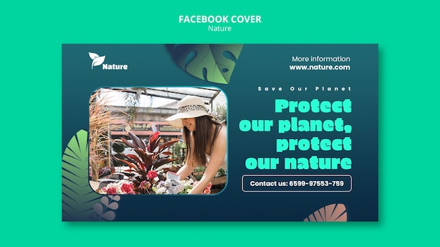 Gratis PSD natuurverkenning facebook omslag