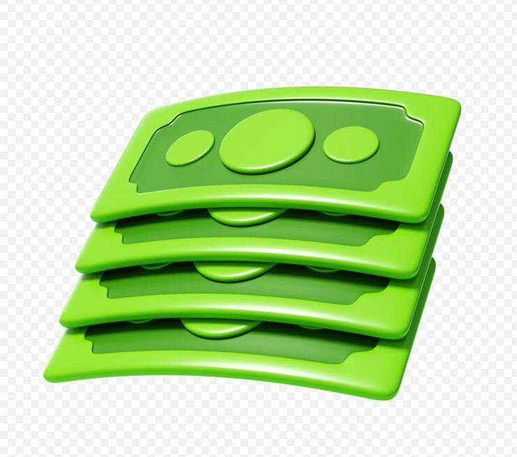 PSD Gratis neatly piled money stack icon 3d illustration