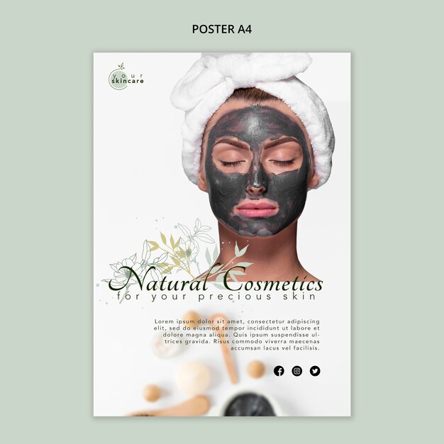 Negozio di cosmetici naturali di modello di poster