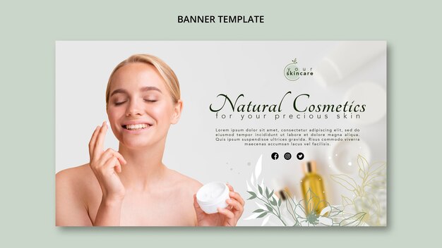 Negozio di cosmetici naturali modello di banner