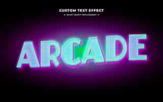 Gratis PSD neon arcade 3d tekststijleffect