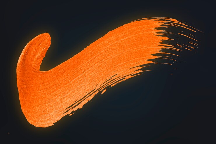 PSD Gratis neon orange brush stroke background