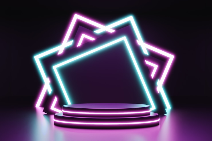 PSD Gratis neon podium sales podium background