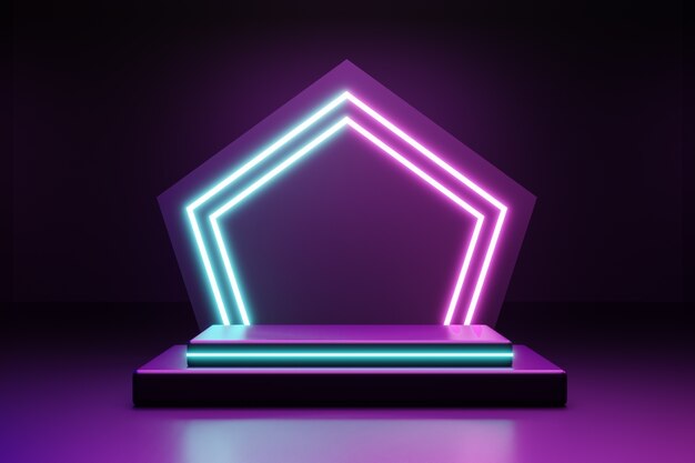 Neon podium verkoop podium achtergrond
