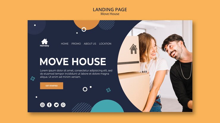 PSD Gratis new house new start landing page