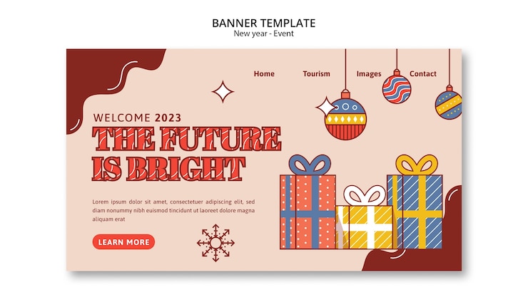 PSD Gratis new year 2023 banner template