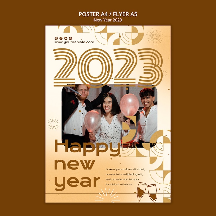 PSD Gratis new year template design