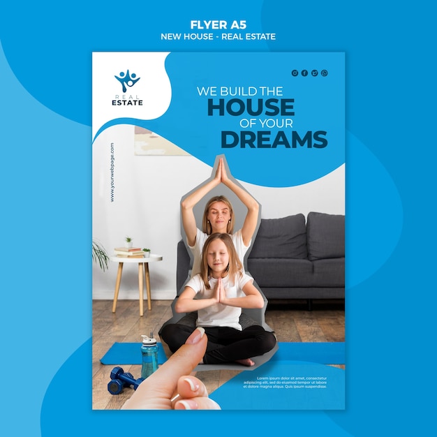 Gratis PSD nieuw huis onroerend goed flyer