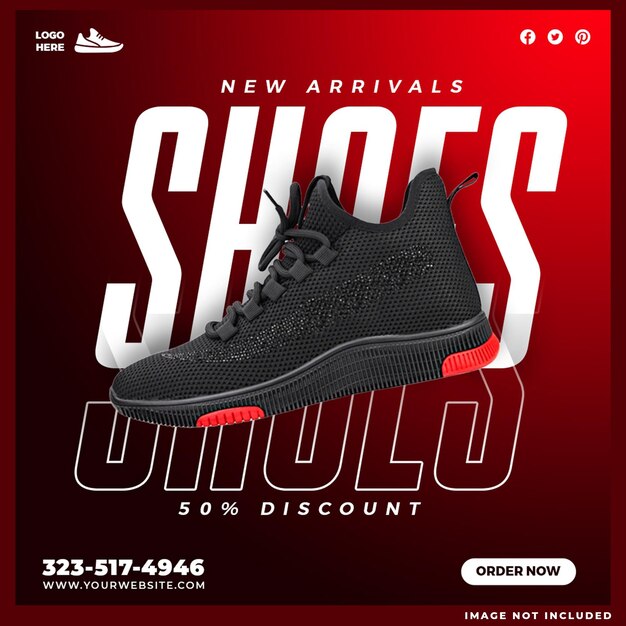 Nieuwe aankomsten collectie schoenen Social Media Template