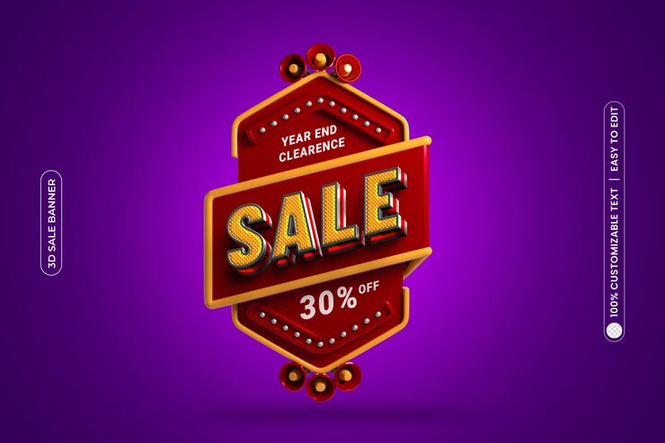 Gratis PSD nieuwe jaarverkoop 3d creatieve banner