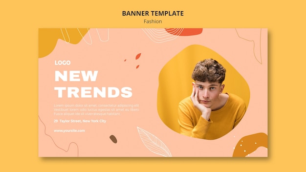 Gratis PSD nieuwe trends mannelijke mode-sjabloon voor spandoek