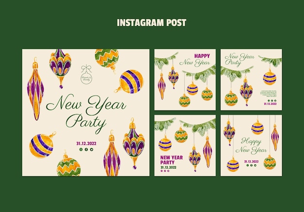 Gratis PSD nieuwjaar 2023 viering instagram-berichten