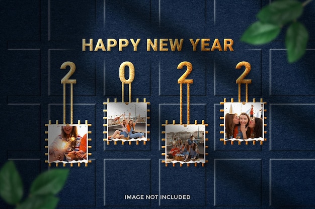 Nieuwjaar fotolijst mockup gelukkig nieuwjaar 2020