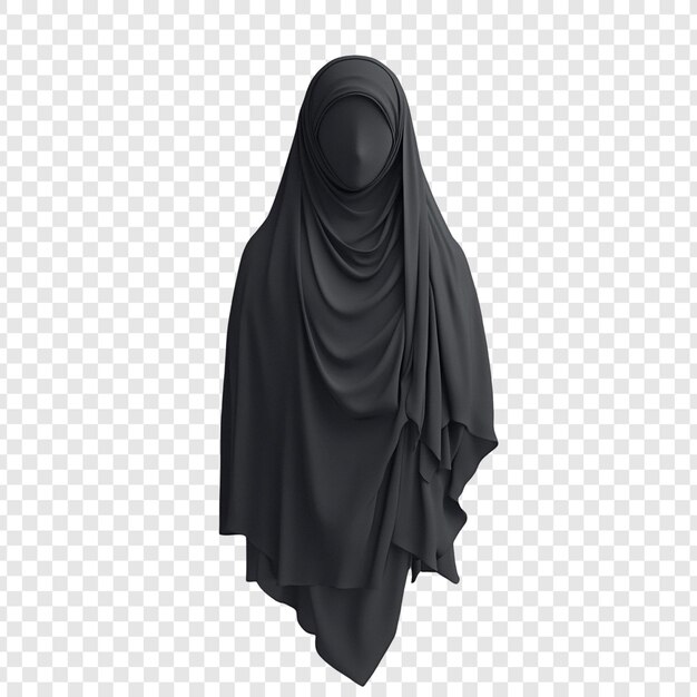 El Niqab Negro Elegante Una representación en 3D de la ropa islámica