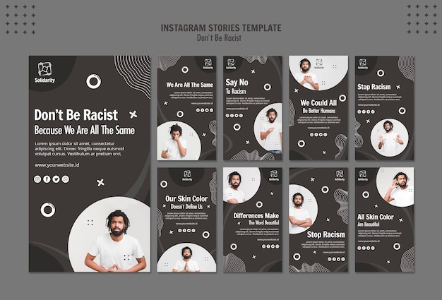 No seas plantilla de historias de instagram de concepto racista