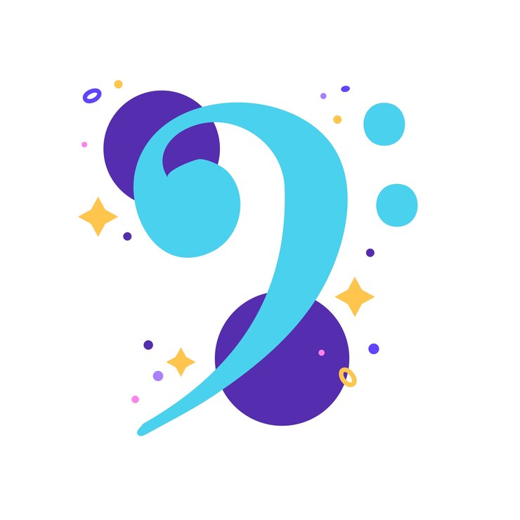 PSD gratuito notas musicales coloridas