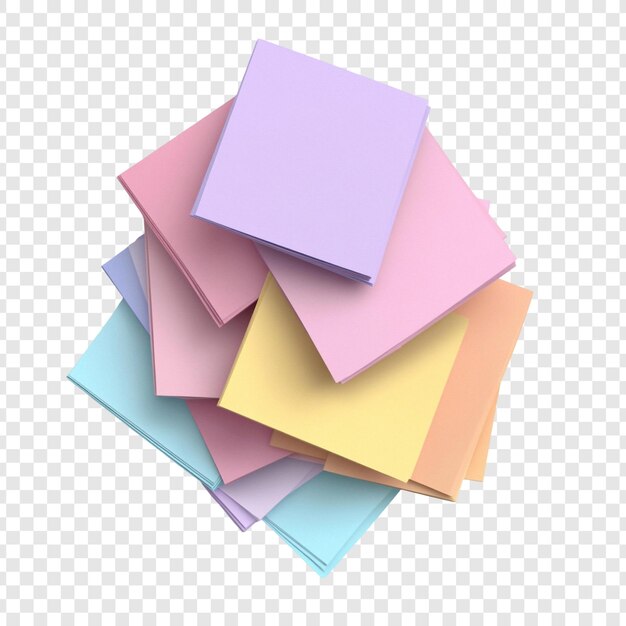 Notas pegajosas de colores pastel apiladas
