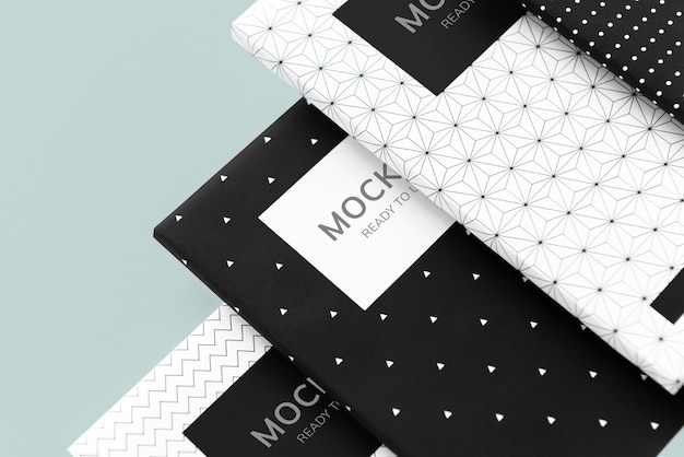 Notebookmodellen met zwart en wit patroon