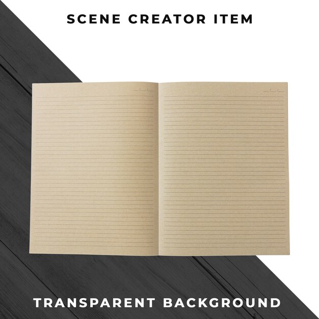 Notebookobject transparant PSD