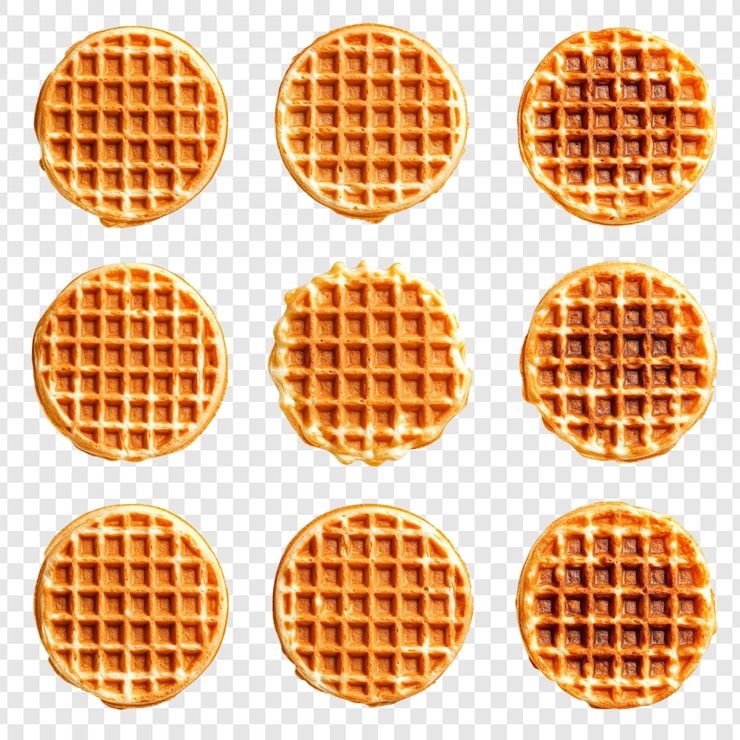 PSD gratuito nove waffle d'oro una deliziosa collezione