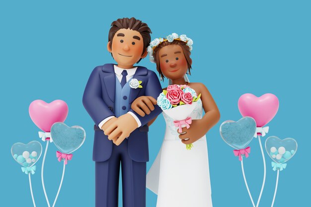 Novio y novia casándose