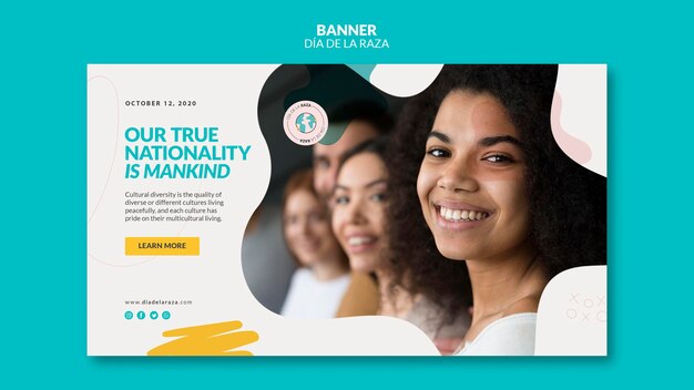 Nuestra verdadera nacionalidad es la humanidad plantilla de banner