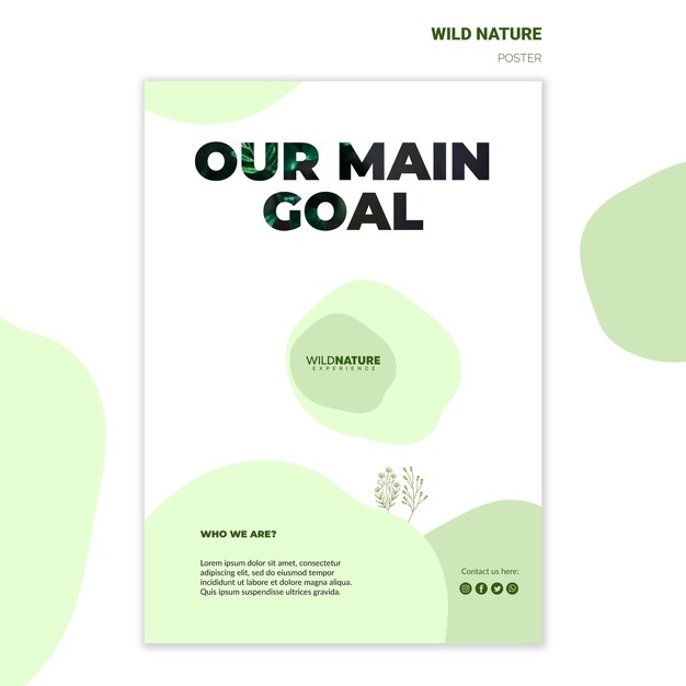 Nuestro objetivo principal plantilla de póster de naturaleza salvaje