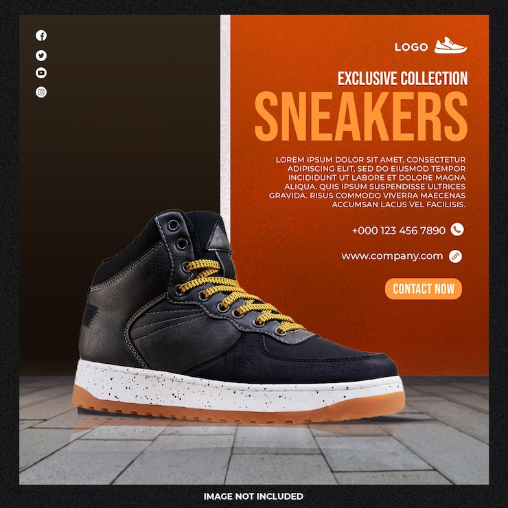 PSD gratuito nueva colección de zapatillas de deporte plantilla de redes sociales