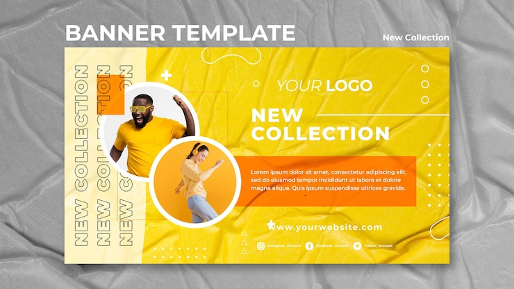 PSD gratuito nueva plantilla de banner de concepto de colección