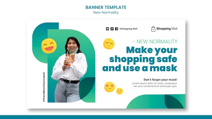 PSD gratuito nueva plantilla de diseño de banner de normalidad