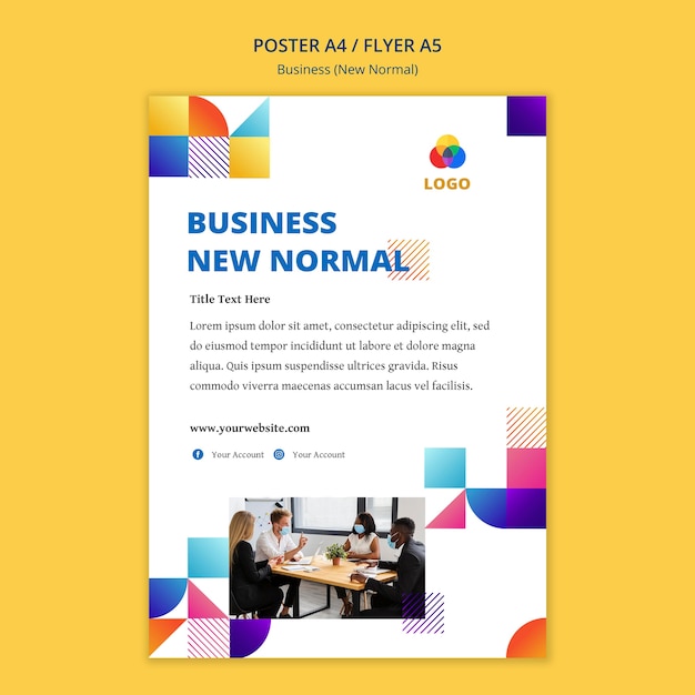 Nueva plantilla de póster normal de negocios