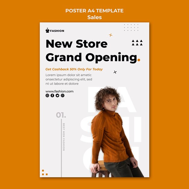 Nueva plantilla de póster de tienda de moda