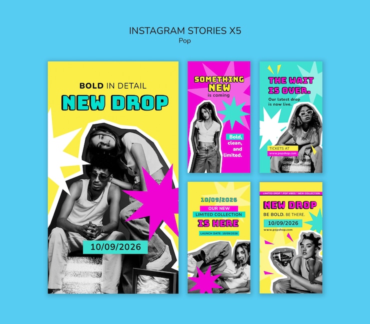 PSD gratuito las nuevas historias de instagram para la promoción de la moda