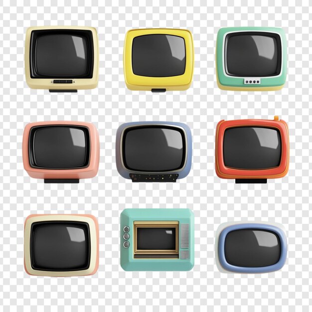 Nueve televisores retro Una colección de televisores antiguos