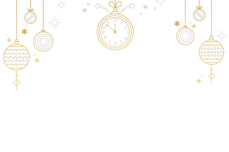 PSD gratuito nuevo año de diseño plano borde aislado