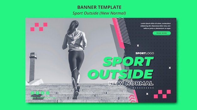 PSD gratuito nuevo diseño de banner normal en deporte