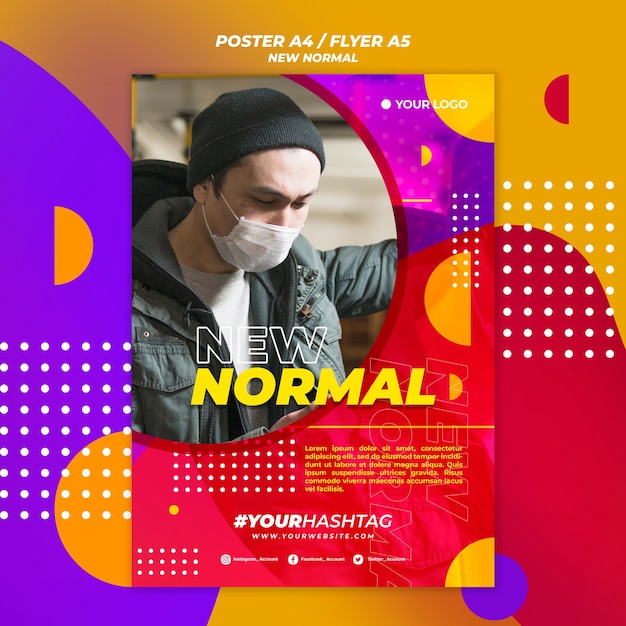 PSD gratuito nuevo diseño de póster normal