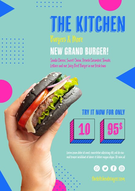 Nuevo menú de presentación de grand burger