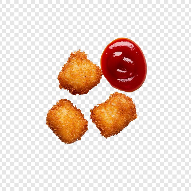 Nuggets de pollo crujientes con ketchup
