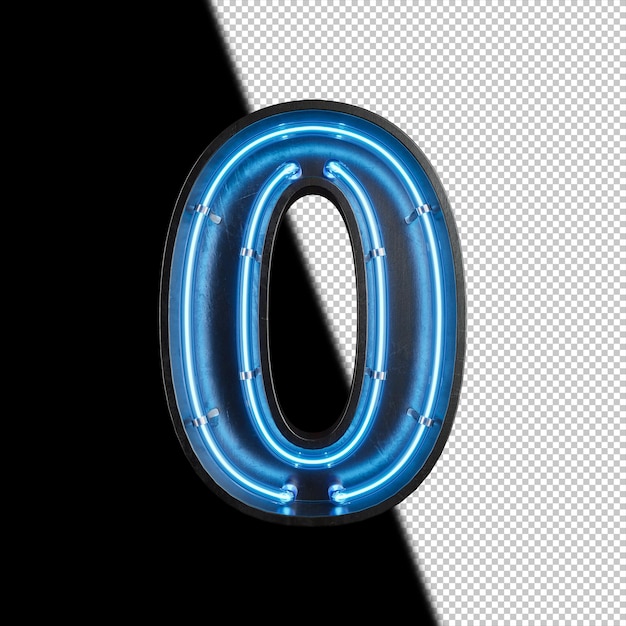 Numero 0 realizzato con luce al neon
