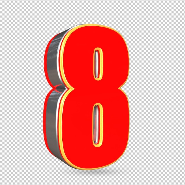 Numero 8 archivo psd premium