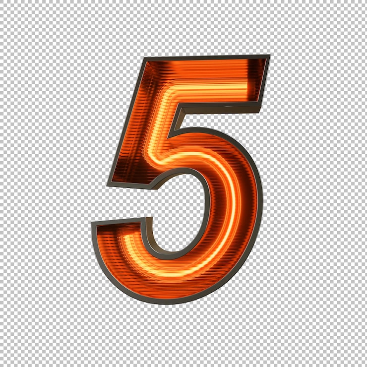 PSD gratuito numero di luce al neon su sfondo trasparente