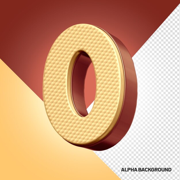 Número de fuente del alfabeto Hore 0 Modelo 3D