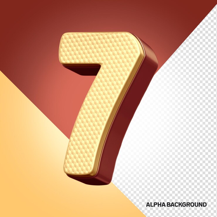 PSD gratuito número de fuente del alfabeto hore 7 modelo 3d