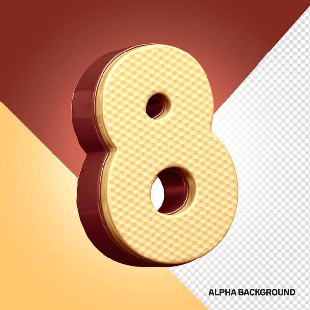 Número de fuente del alfabeto Hore 8 Modelo 3D