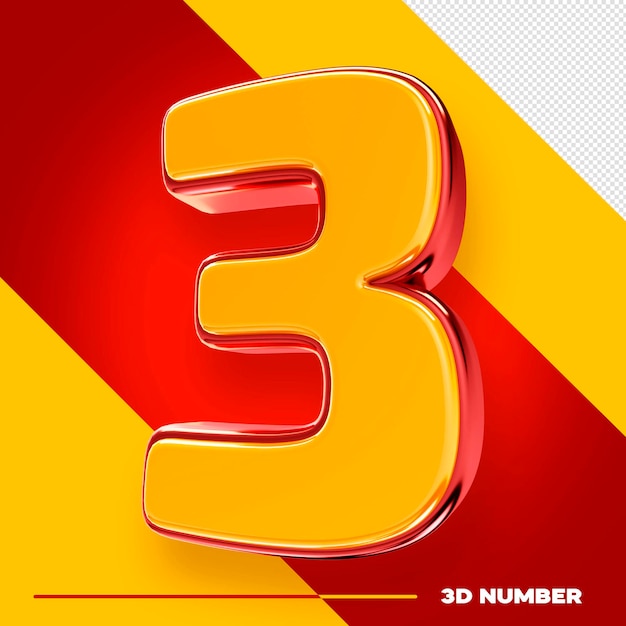 números 3d aislados para composiciones número 3
