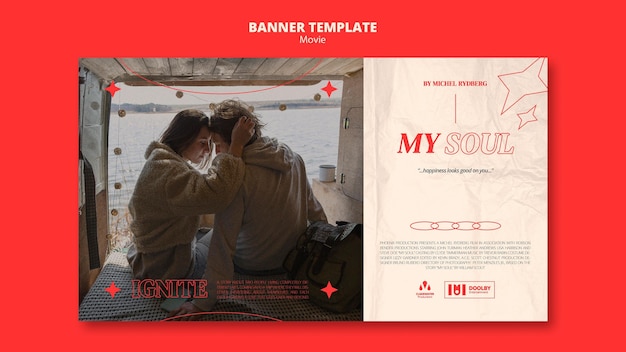 Nuovo modello di banner orizzontale per film