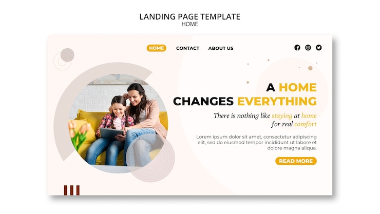 PSD gratuito nuovo modello di pagina di destinazione iniziale con forme minimaliste